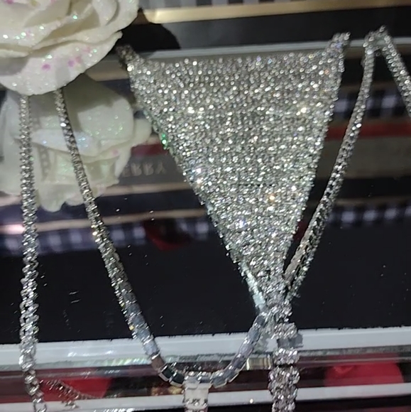 Hundreds of Swarovski Crystals Scintillate on this Bikini Bathing Adornment NWT - Picture 6 of 12